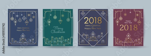Christmas and New Year typographical card