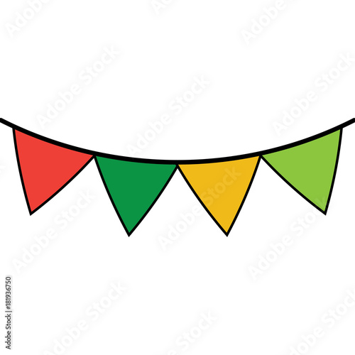 garland pennant decoration festive ornament vector illustration