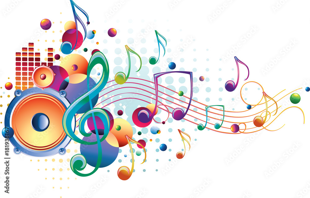 Bright sound - decorative music design vector de Stock | Adobe Stock