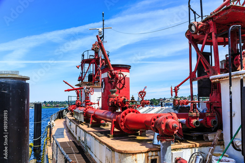 Red Pipes on Old Fireboat