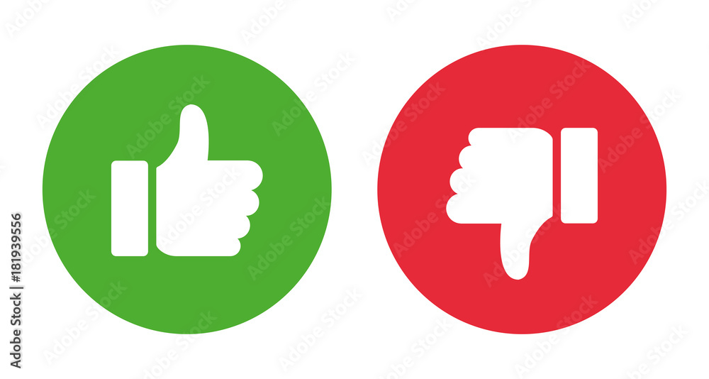 Thumbs up and thumbs down.Stock vector - obrazy, fototapety, plakaty 