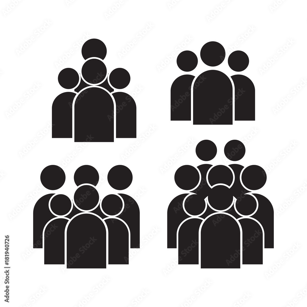 People Icon set in trendy flat style isolated on background. Crowd signs. Persons symbol for your infographics web site design, logo, app, UI. Vector illustration, EPS10 People Icon set in trendy flat style isolated on background. Crowd signs. Persons symbol for your infographics web site design, logo, app, UI. Vector illustration, EPS10