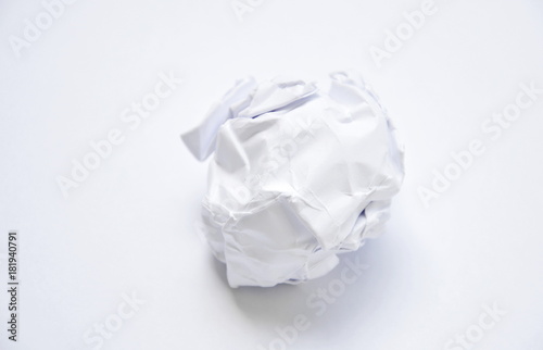 crumpled white paper roll texture and background