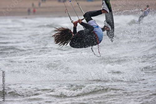 kitesurfer jumping