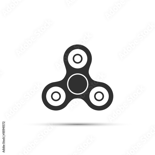 Spinner icon. Vector illustration. Black spinner shape isolated on white background.
