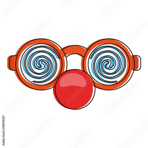 Glasses and red nose mask