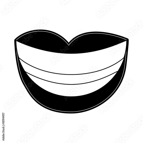 Mouth smiling cartoon icon vector illustration graphic design