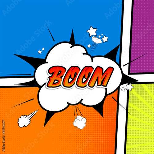 Comic collection colored sound chat text effects pop art vector style. 3d font.