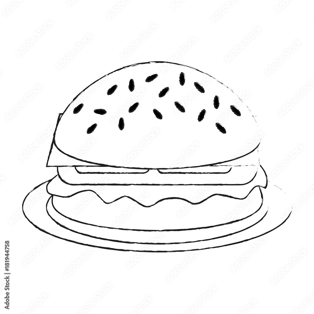 Hamburger fast food icon vector illustration graphic design Hamburger fast food icon vector illustration graphic design
