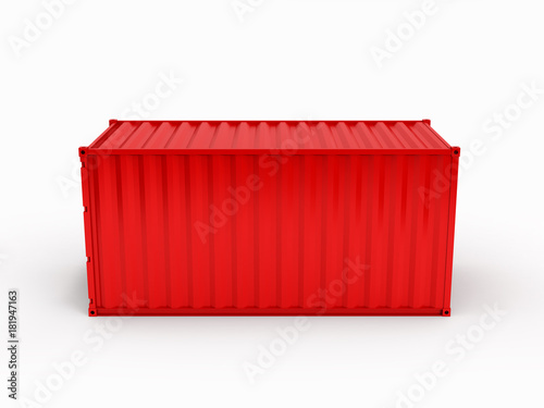 Cargo shipping container without inscription on white background 3d
