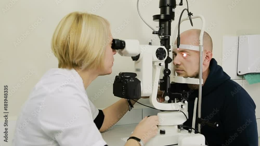 Patient having eye examination Patient having eye examination