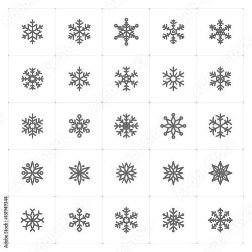 Mini Icon set – snowflake icon vector illustration  