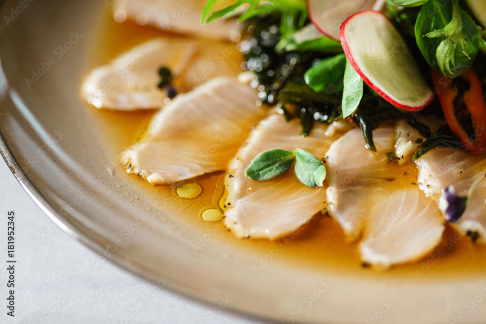 fish carpaccio with salad fish carpaccio with salad