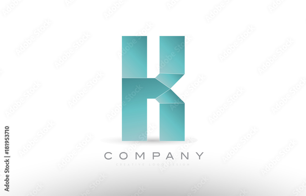 Fototapeta premium k alphabet letter green logo icon design