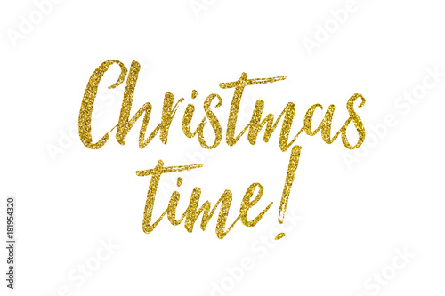 Christmas gold glitter lettering message