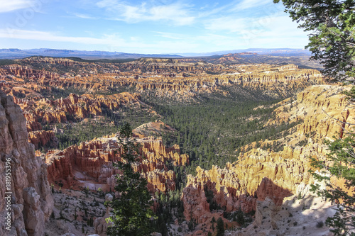 View on red hoodoo landscape of Bryce Canyon, Utah