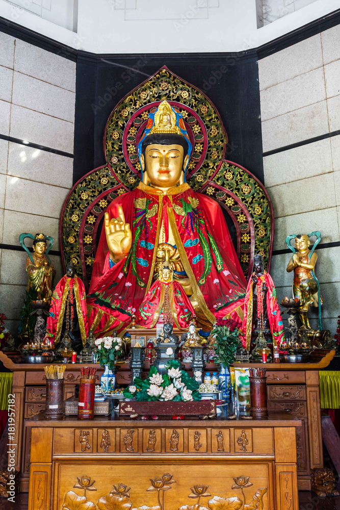 Buddha statue in a  temple in Semarang Indonesia
