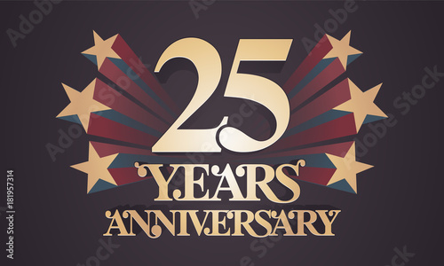25 years anniversary vector icon, logo