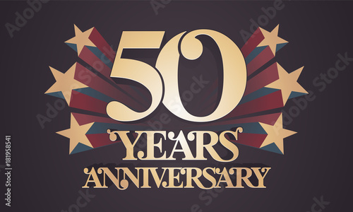 50 years anniversary vector icon, logo