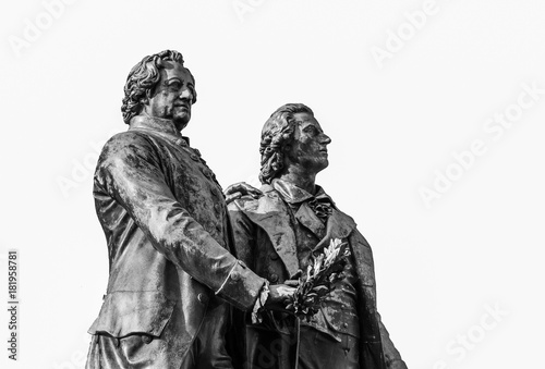 Goethe-Schiller-Denkmal isoliert photo