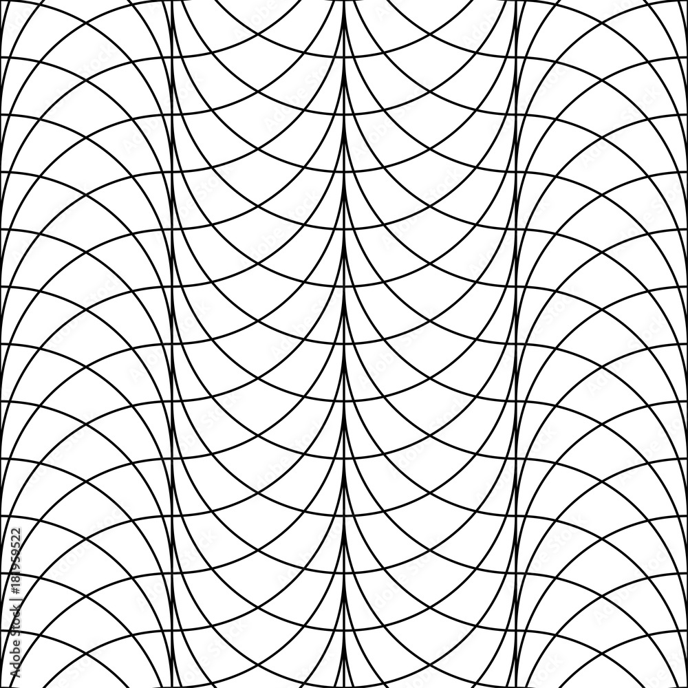Vector seamless pattern. Modern stylish texture. Repeated geometric pattern of thin curved threads