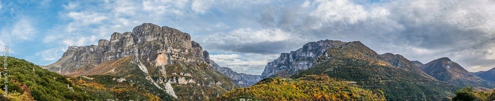 Papigo mountain panorama on a colorful fall day