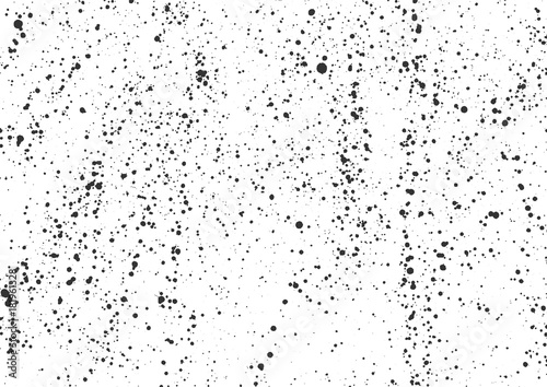 Ink blots urban background. Grunge texture. Poster for your design. Dust overlay distress grain. Black paint splatter, dirty. Hand drawing. Vector illustration Isolated on white background