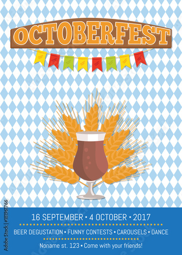 Oktoberfest Promo Poster Vector Illustration.