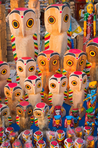 Wooden Owls , Indian handicrafts fair at Kolkata photo