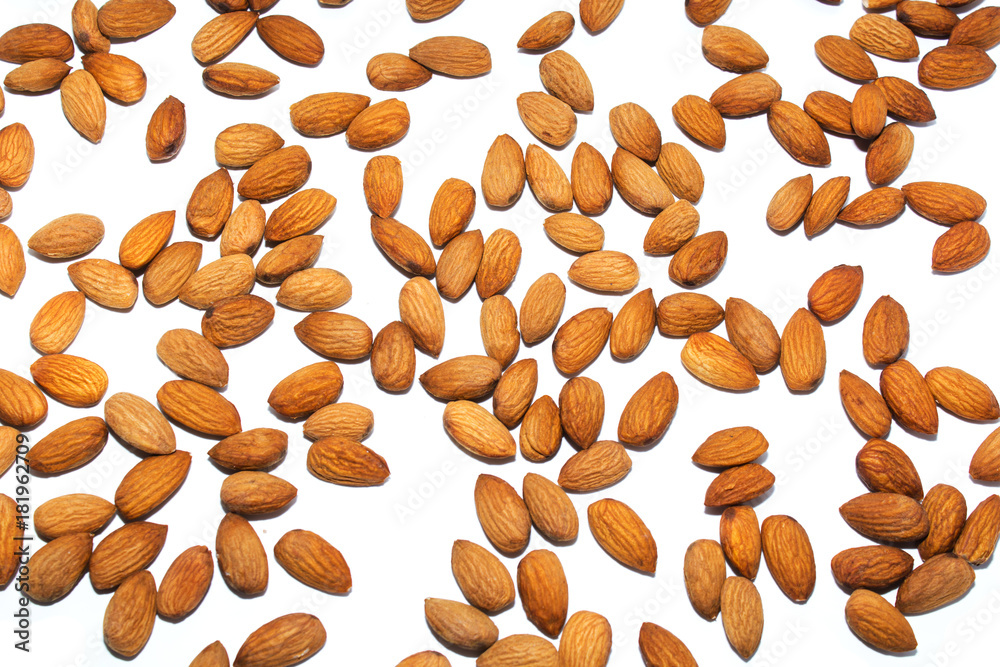 Almond nut on white background Almond nut on white background