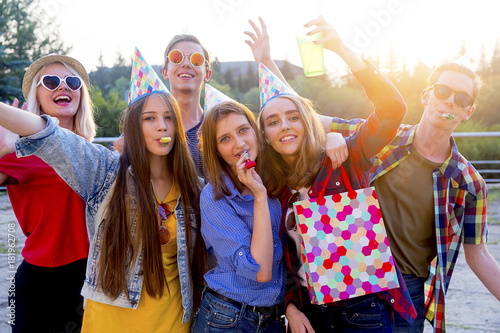 Teens having a party