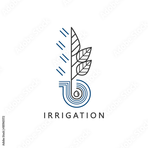 Irrigation icon. Linear vector logo for any type of irrigation.