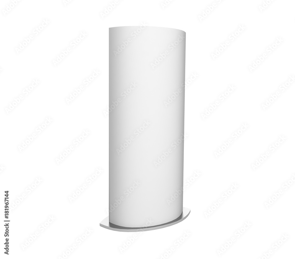 Curved totem poster light advertising display. 3d render illustration. Curved totem poster light advertising display. 3d render illustration.