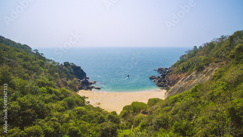 Beautiful secret beach Butterfly. Goa touristic state in India © Musicman80