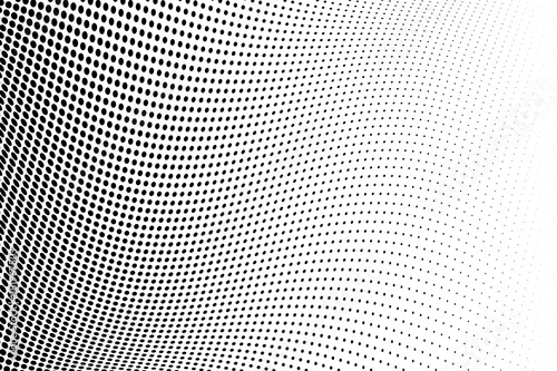 Wavy Halftone background. Comic dotted pattern. Pop art style. Backdrop with circles, dots, rounds design element
