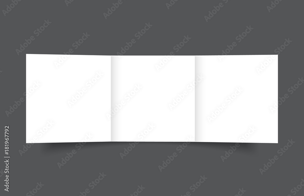 Blank Square tri fold brochure mockup cover template