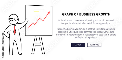 Graph of Business Growth on Vector Illustration