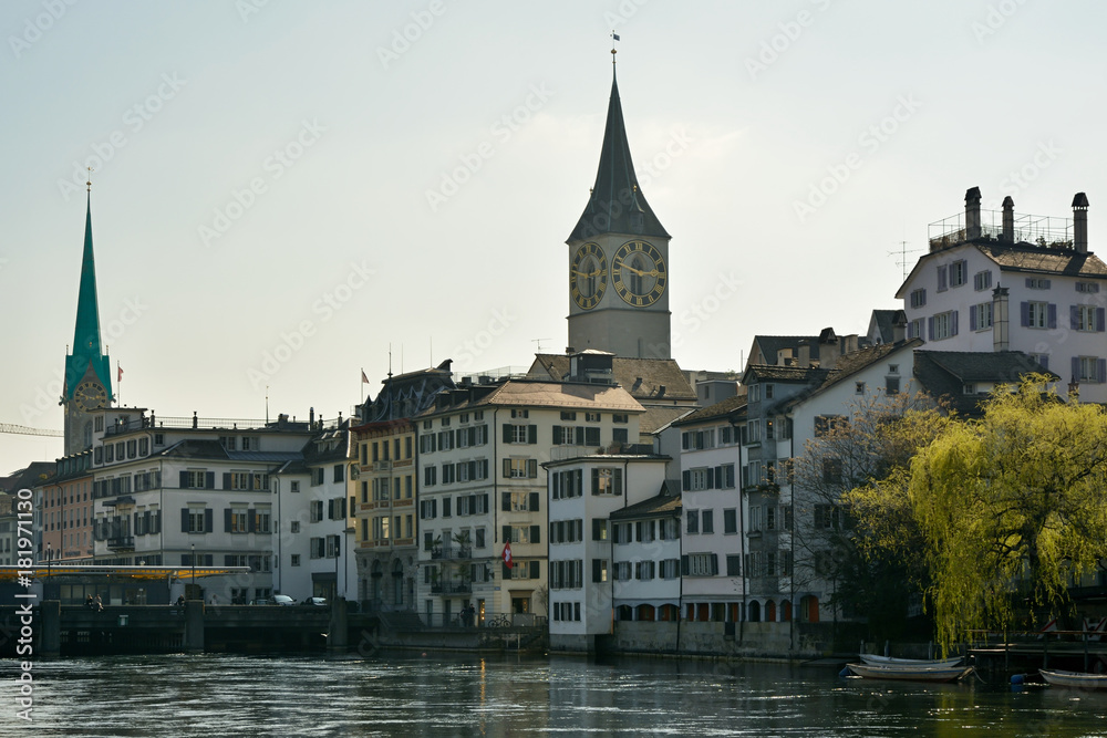 Fraumunster and St. Peter church in Zurich Fraumunster and St. Peter church in Zurich