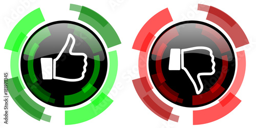 Like dislike vector social media icons. Thumb up and down symbols.