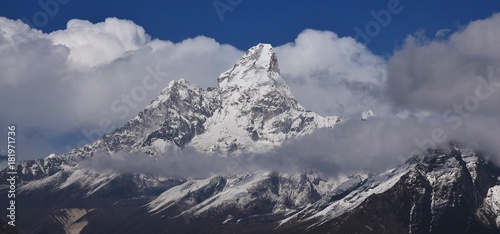 Peak of mount Ama Dablam. Mountain popular for climbing, Nepal. © u.perreten