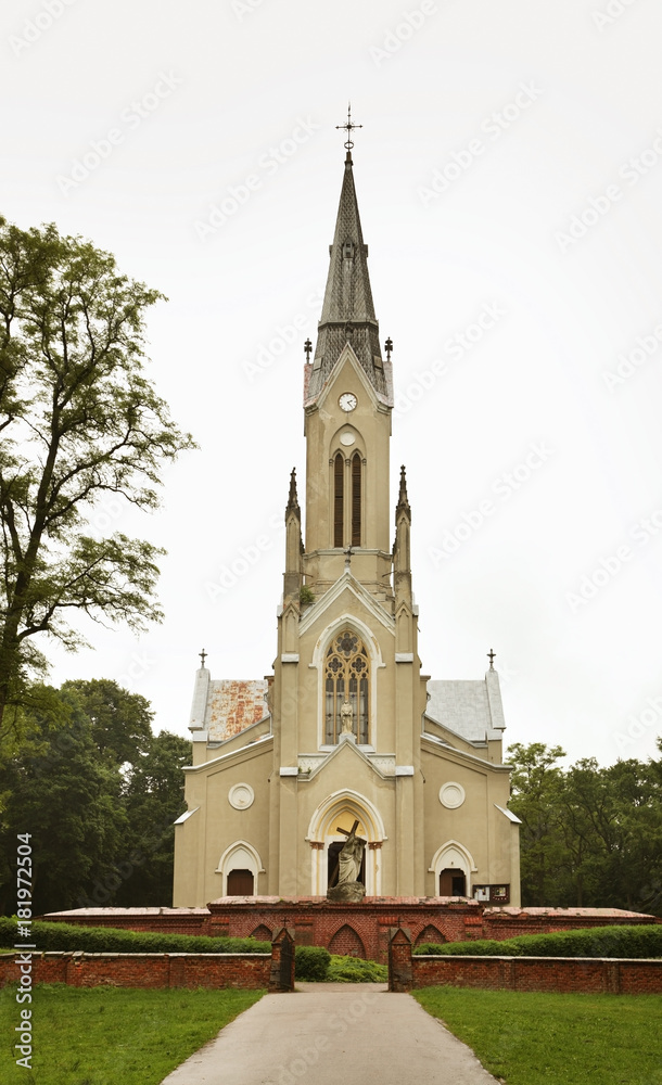 Church of  Exaltation of Holy Cross in Sobieszyn village. Pulawy County. Lublin Voivodeship. Poland