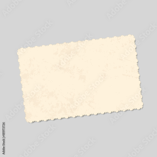 realistic vector template vintage photo with patterned edges and spots of old age. isolated for design
