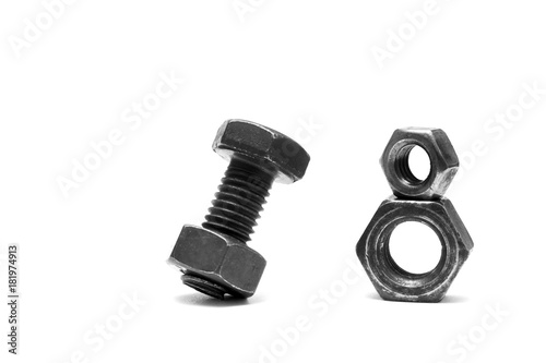 bolt and nut isolated on white background