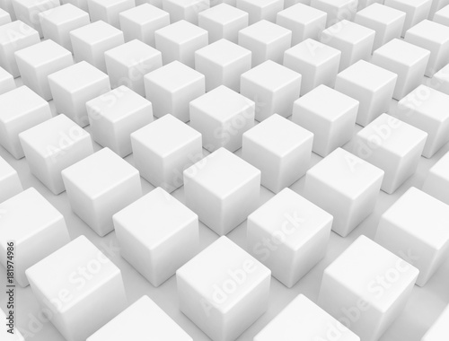 Abstract white boxes cubes background