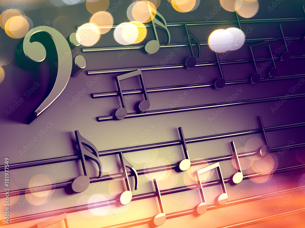 Fondo musical  y notas  de canciones y   de  de Fa ilustración de Stock | Adobe  Stock