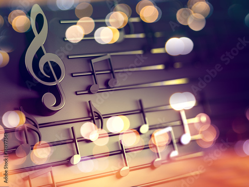 Fondo musical  y notas  de canciones y   de  de Sol foto de Stock | Adobe Stock