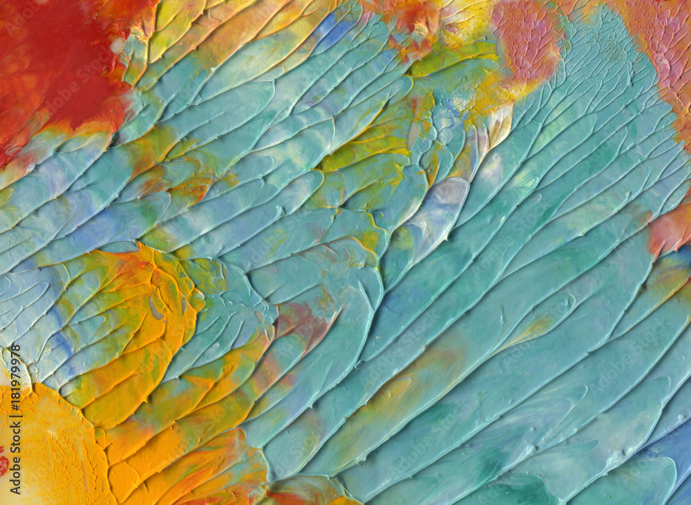 Obraz premium Highly-Textured Colorful Abstract Painting Background. Natural Texture of Oil Paint . High Detail. Can be used for web design, art print, textured fonts, figures, shapes, etc.