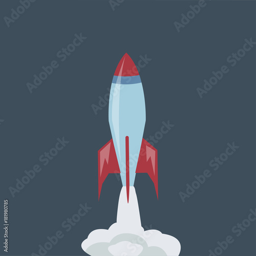 Rocket launch,ship.vector, illustration concept of business product on a market. photo