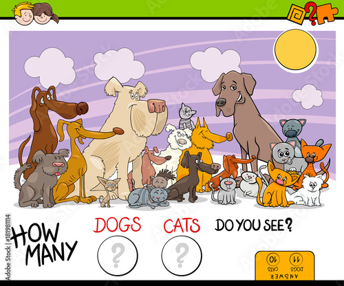 counting dogs and cats activity game