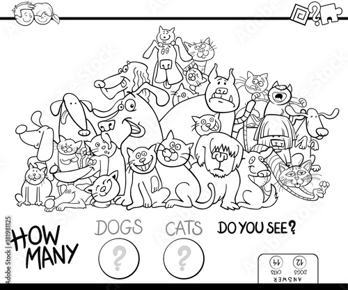 counting cats and dogs game color book